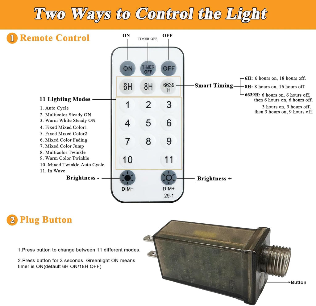 Wafloter 9.2ft x 16 Lines Multicolor to White Color Changing Christmas Tree Lights with Ring, 480 LEDs Xmas String Lights w/Remote,11 Light Mode, Timer & Memory for 5-9.2ft Christmas Tree Decorations