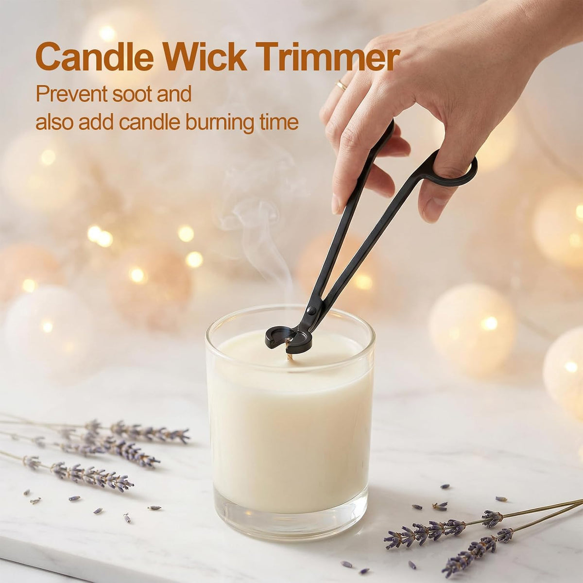 tifanso 4-in-1 Stainless Steel Candle Care Kit for Candle Lovers, Black