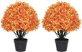 24" Artificial Boxwood Ball Plants Outdoor, Fall Topiary Trees