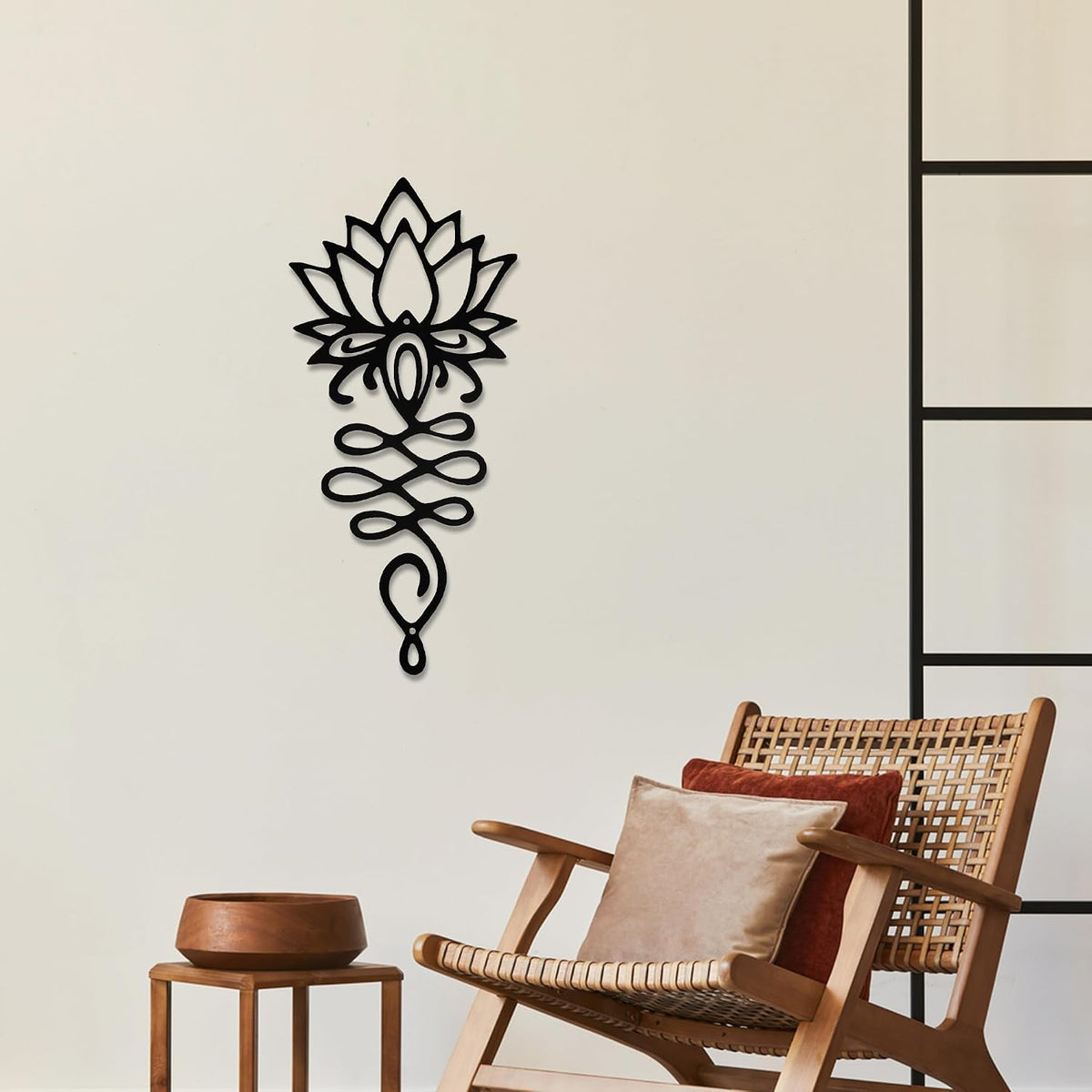 Xedatric Lotus Flower Wall Decor Black Metal Yoga Wall Art with Lotus