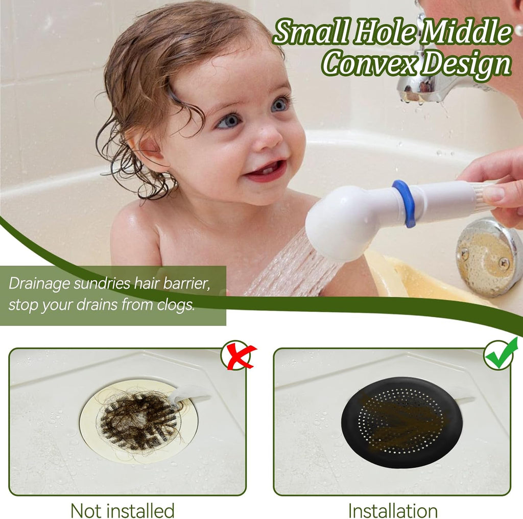 Waziaqoc Drain Hair Catcher, Black, 2 Pack