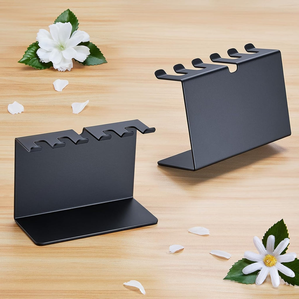 Electric Toothbrush Head Holder, Tooth Brushing Holder, Wall Mounted Toothbrush Holders Shower Bathroom, Self Adhesive or Desktop Tooth Brush Holder Organiser (Black, Medium)