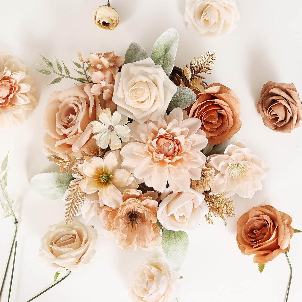 26PCS Artificial Flowers, Fake Roses Box Combo Set for Home Decor