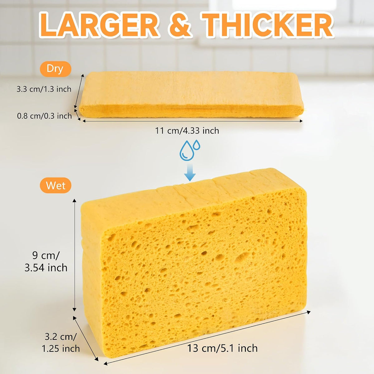 8-Count Pop Up Cellulose Sponges, Yellow