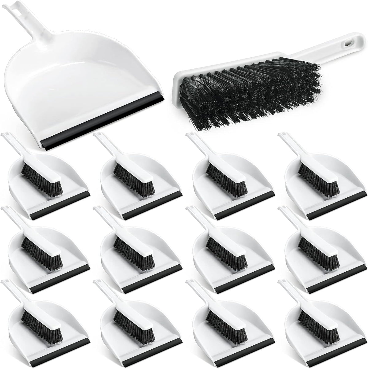 Zubebe 12 Pcs Mini Dustpan and Brush Set, Small Broom and Dustpan Set