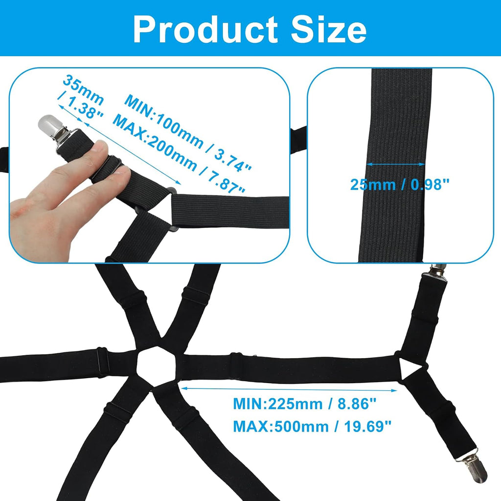Bonsicoky Adjustable Elastic Straps, Black, 1 Pack, Style2