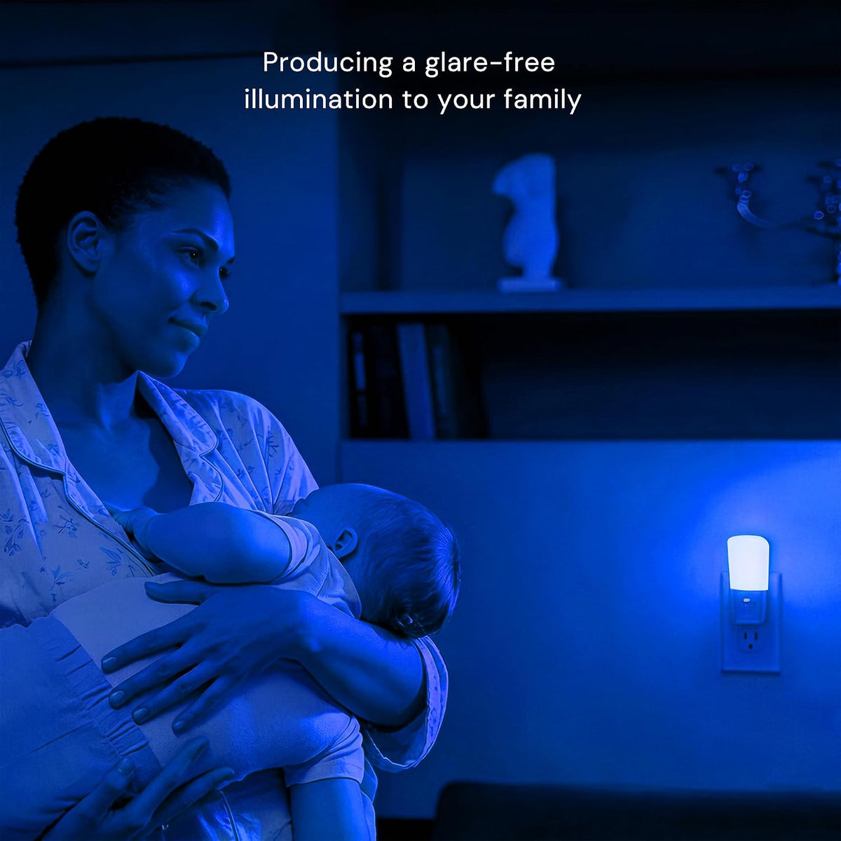 LOHAS-LED Blue Night Light Plug in, 2 Pack Dimmable LED Night Lights