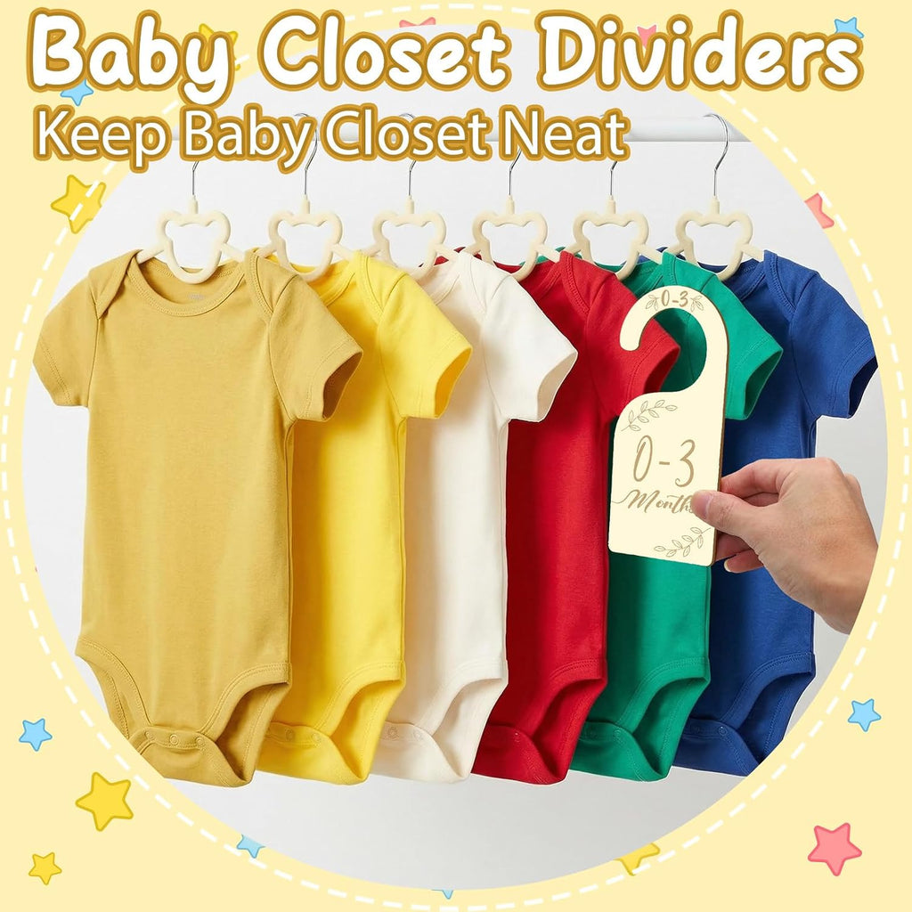50 Pack Velvet Baby Hangers with Clips Kids Hangers with Size Dividers