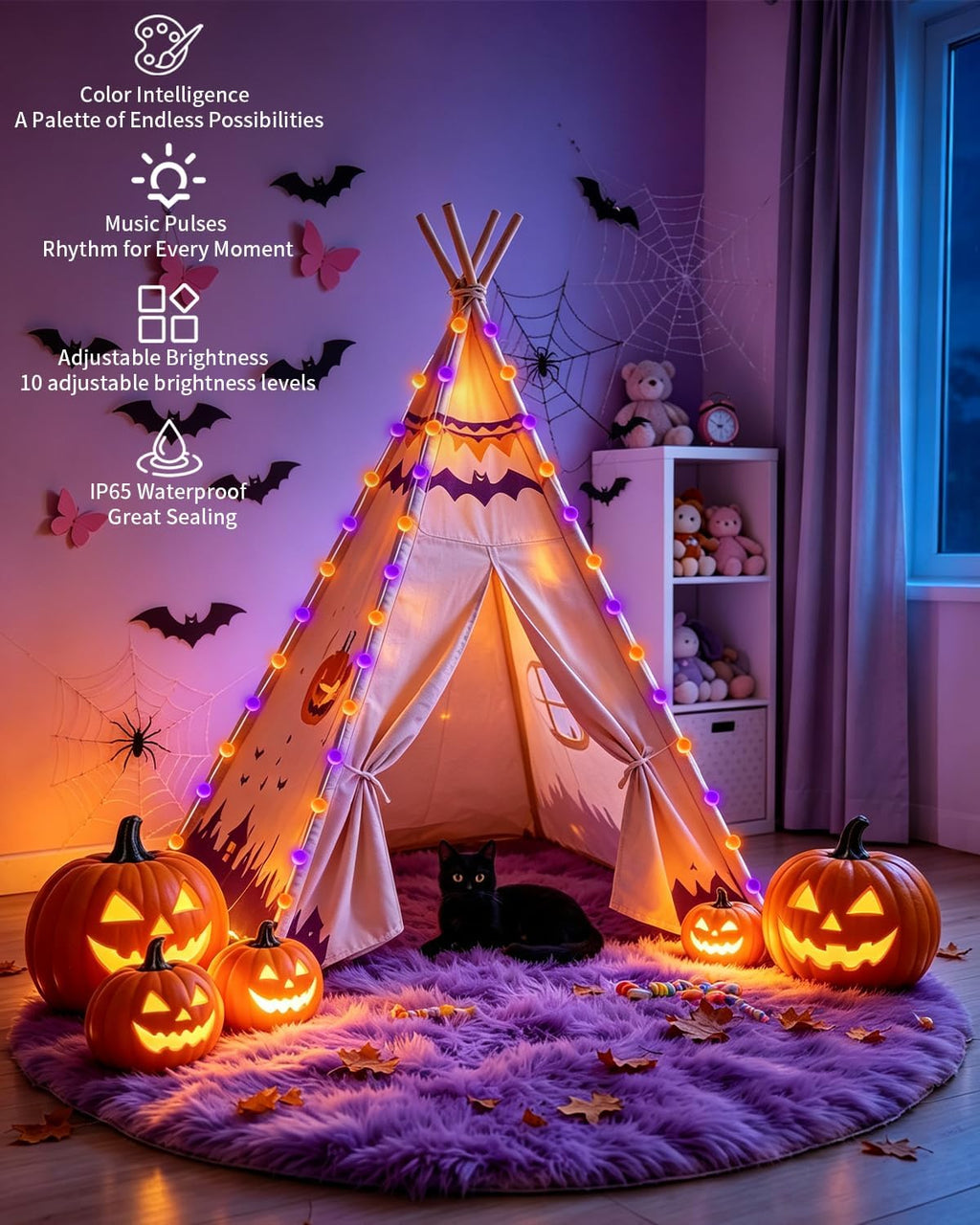 Super RGB Color Changing Globe String Lights 16.4FT 33LEDs, Smart LED Fairy Lights with Remote & APP Control, Mini Ball RGB Twinkle Lights for Indoor Bedroom Halloween Birthday Holiday Decor