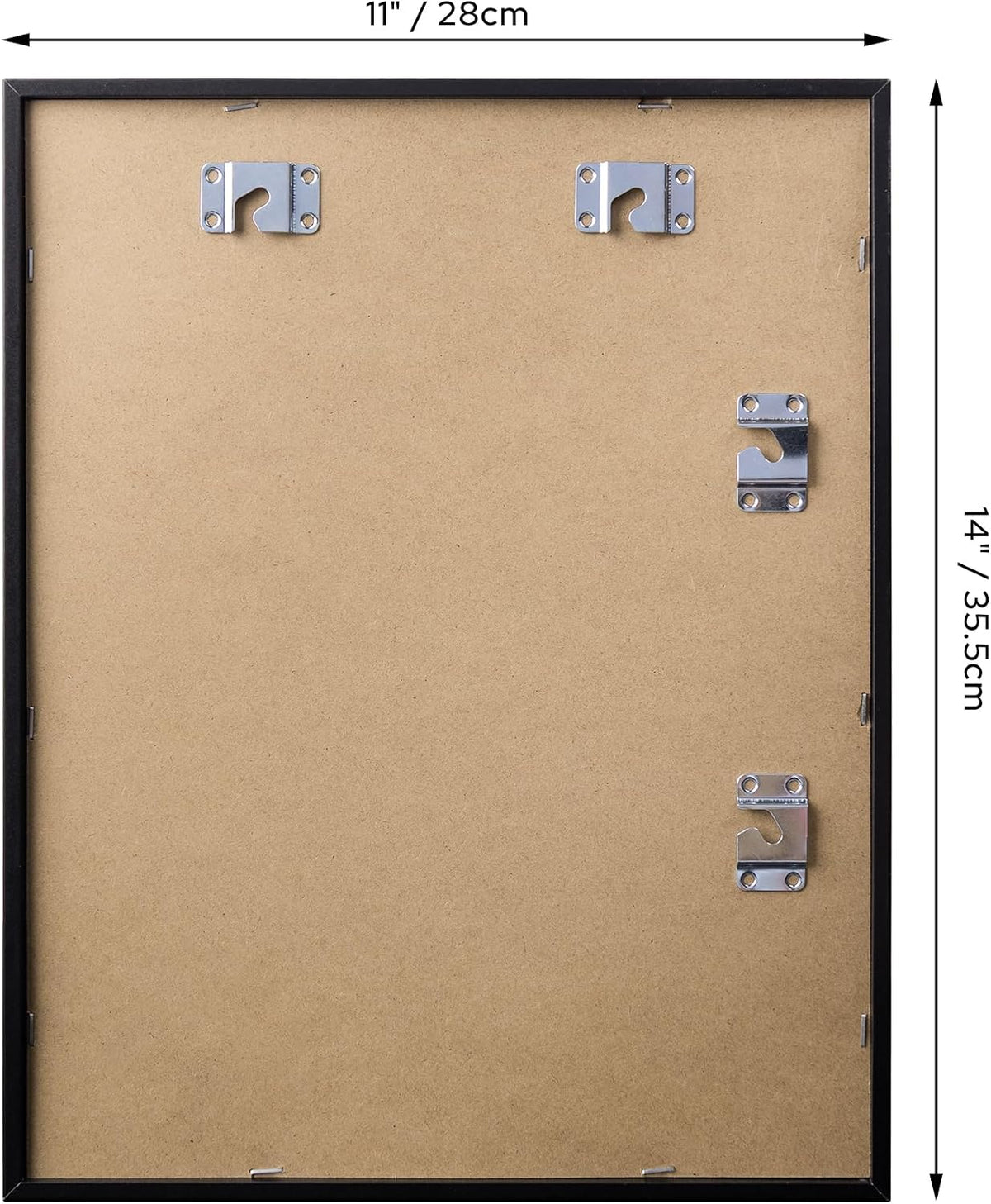 11x14 Shadow Box Display Cases with 3 Removable Clear Shelves, Black