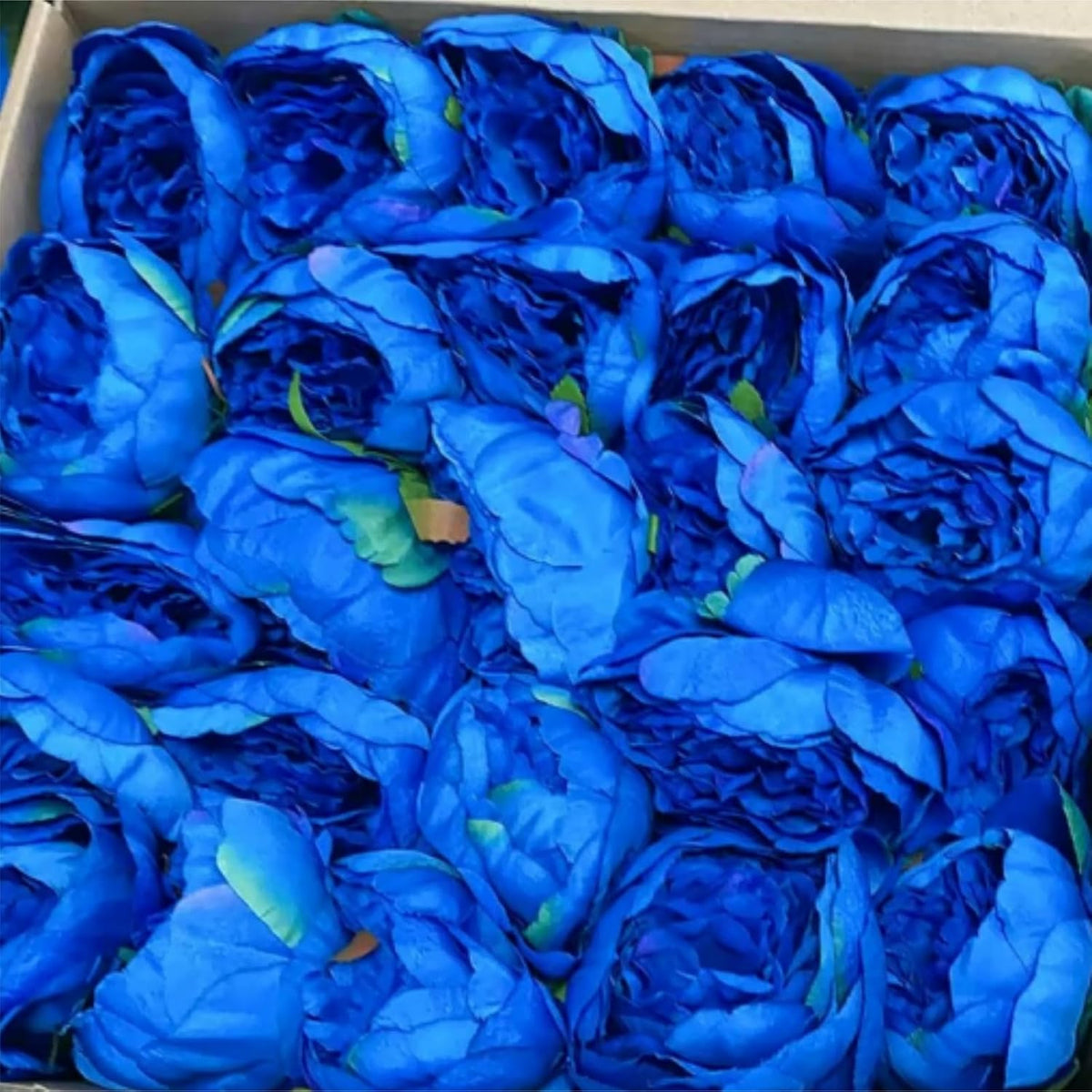 50Pcs Peonies Artificial Flowers Bulk, 4’’ Navy Blue