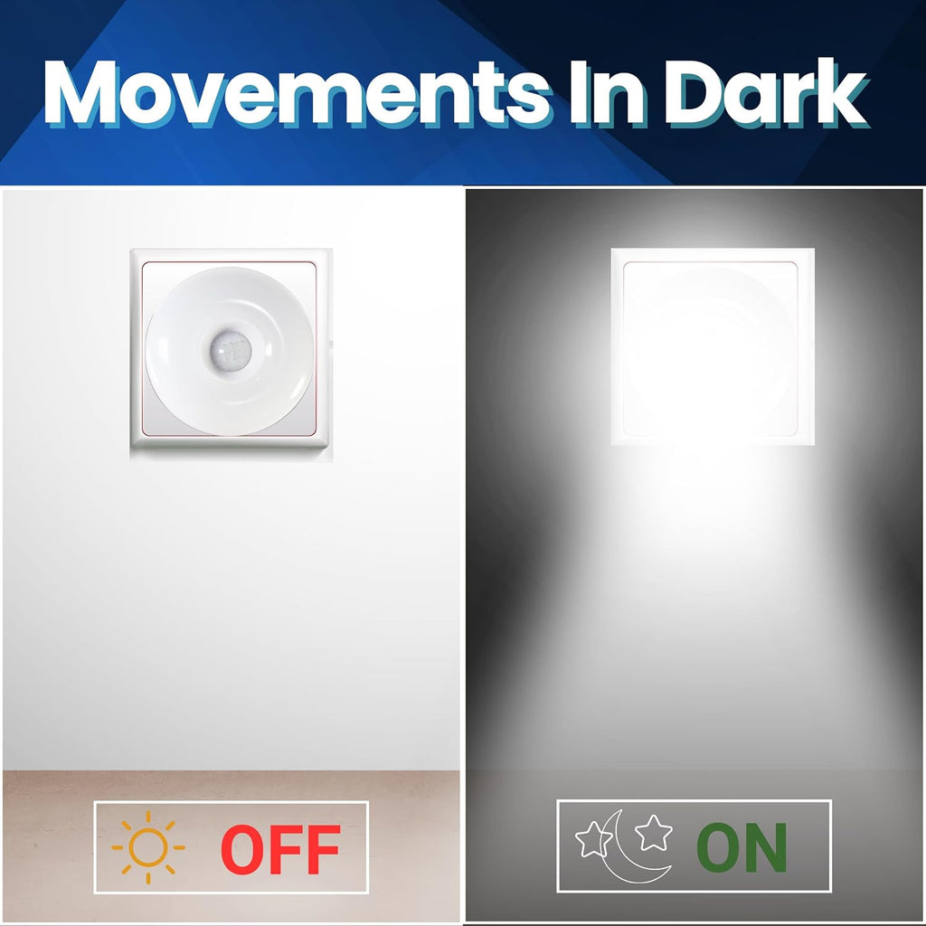 Bright Night Sensor Light LED Motion and Light Sensor AC Outlet Plug-in Flexible Neck Rotatable PIR Automatic Lamp Dusk to Dawn 5W 6500K