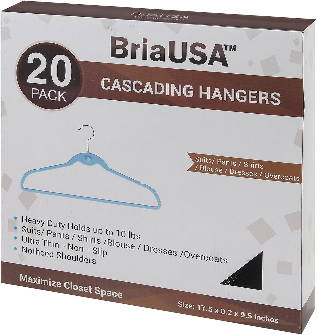 Prettyia Black Hangers，Cascading Hangers，Space Saving Hangers