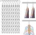 80 Holes Clothing Chain Hangers: 10 Pack Metal Space Saving Hangers