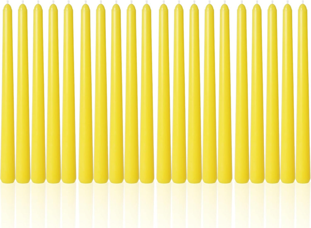 Viyffo Taper Candles, 10 Inch, 20 Pack, Lemon Yellow – Unscented