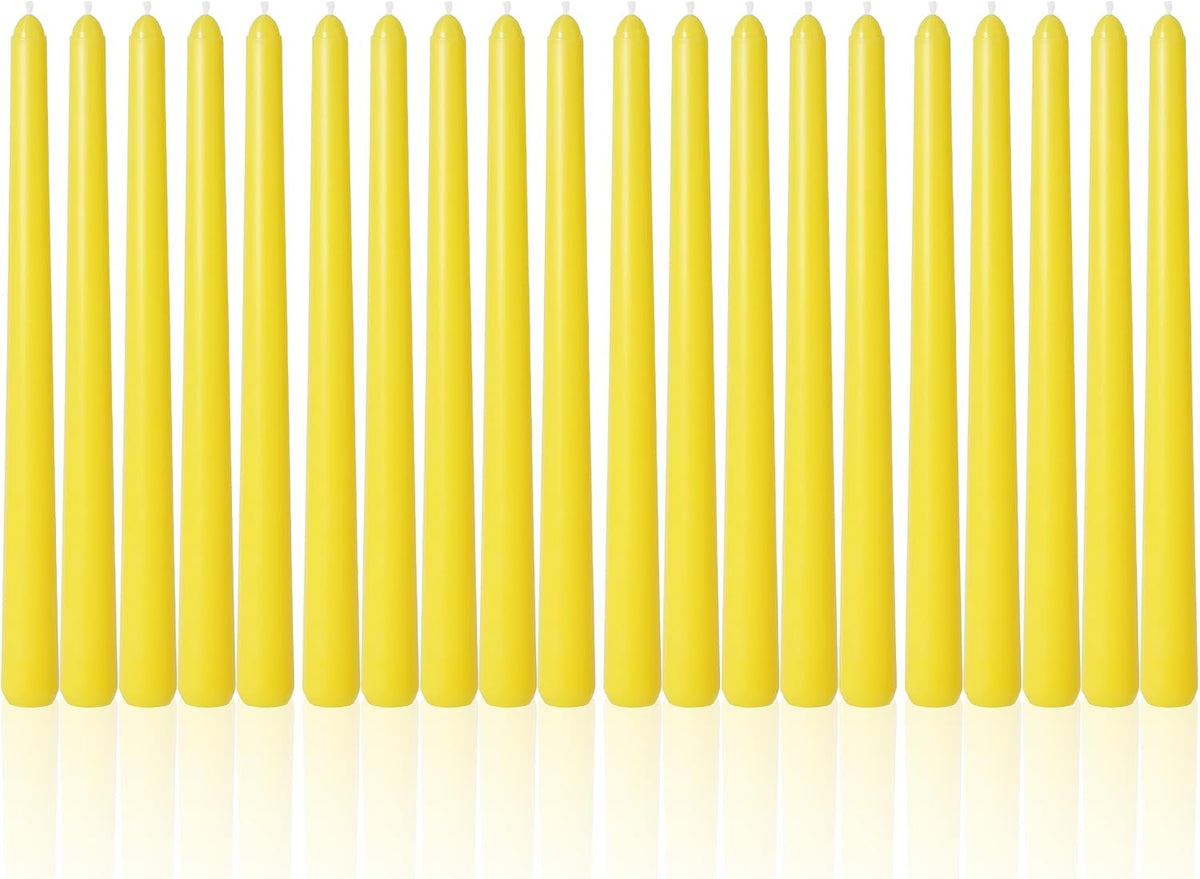 Viyffo Taper Candles, 10 Inch, 20 Pack, Lemon Yellow – Unscented