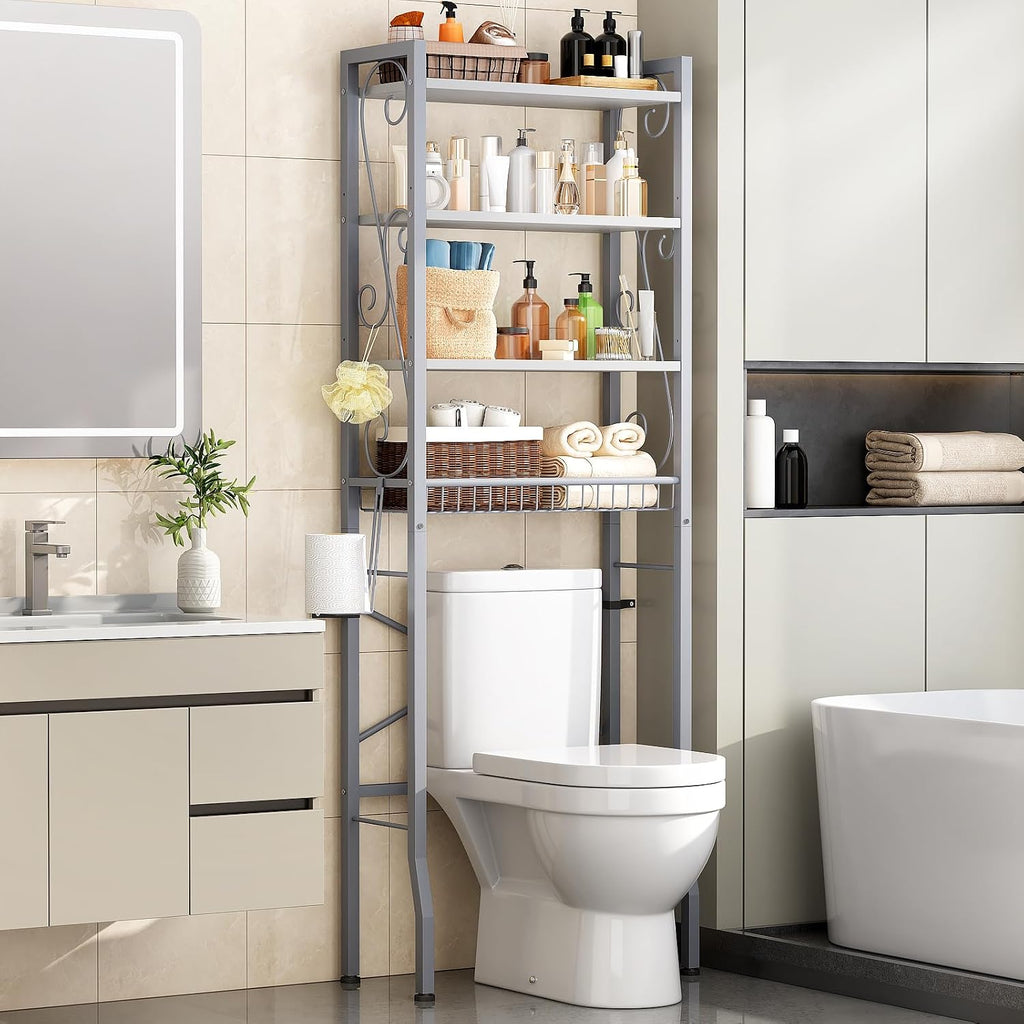 Over-The-Toilet Storage Rack 4-Tier Bathroom Shelf Toilet Organizer