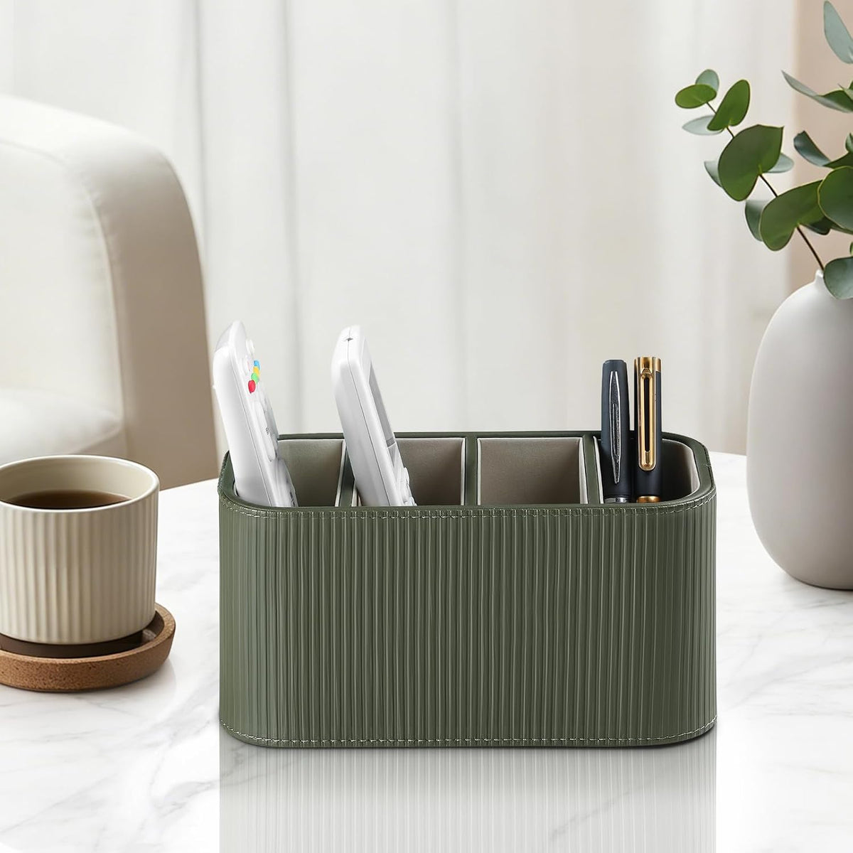TV Remote Control Holder Remote Holder Caddy Organizer (Green)