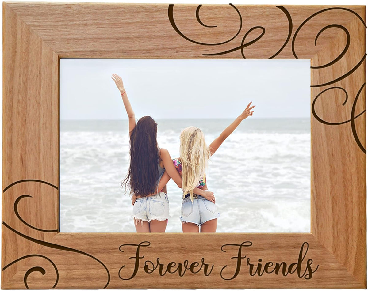 CEDAR CRATE MARKET - Forever Friends | Best Friends Picture Frame for Women | 5x7 Horizontal | Soul Sister Birthday Gifts for Women | Friendship Photo Picture Frame | Engraved in USA