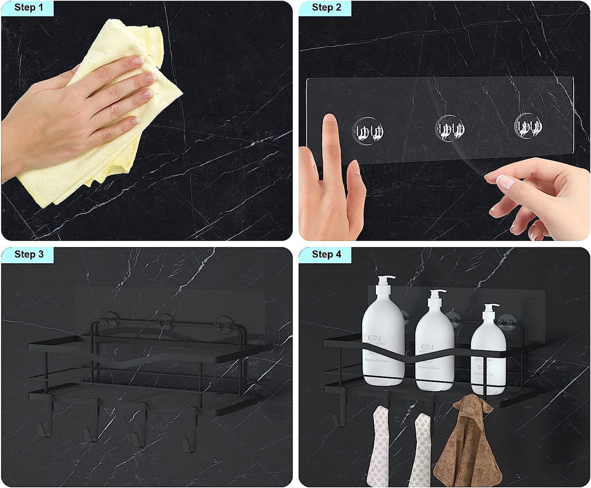 14PCS Shower Caddy Adhesive Replacement,Shower Shelves Strip Pad Organizer Sticker Replacement Bathroom Heavy Duty Strong Sticky Wall No Drilling Transparent