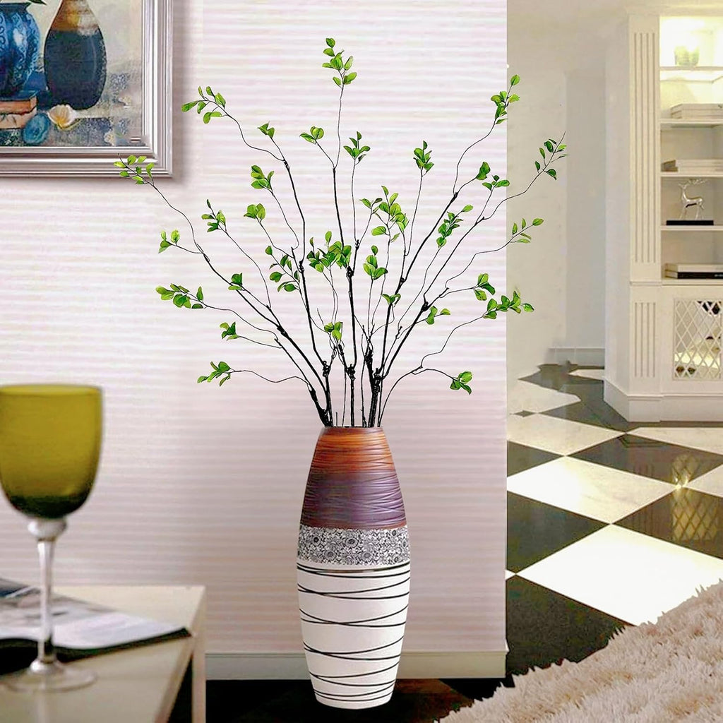 4 Pcs Artificial Ficus Branches Faux Eucalyptus Stems, 47.2 Inch Fake Greenery Stems Realistic Touch Faux Branches for Vase for Office Home Wedding Vase Filler Decoration