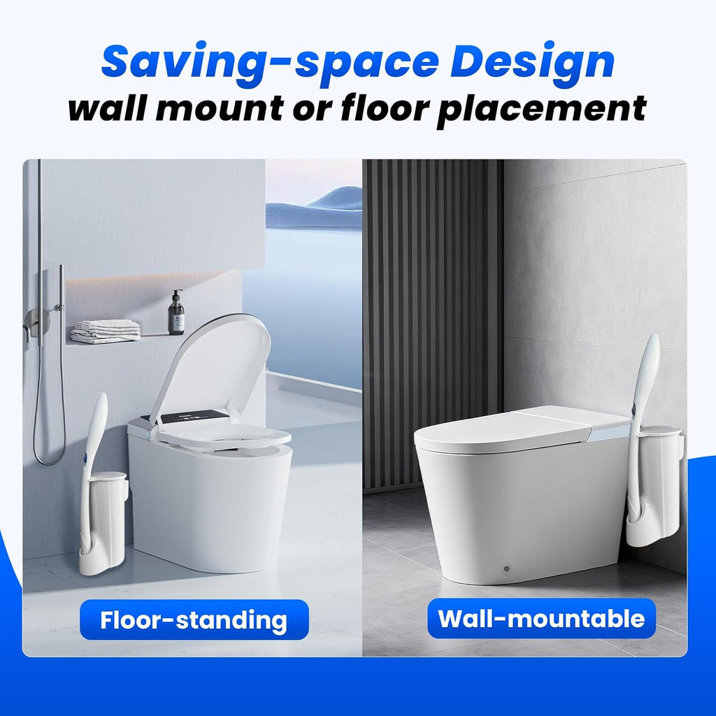 2 Packs Toilet Caddy Wand Holder (Holder Only, No Wand), Disposable Brush Kit, Stand Toilet Cleaning Starter Kit, Wall Mounted Storage Caddy.