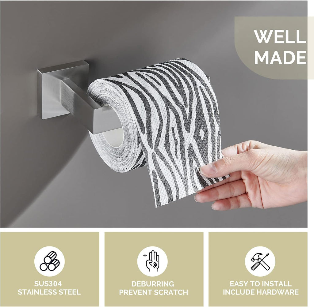 Angle Simple Toilet Paper Holder Brushed Nickel, Toilet Tissue Roll Hanger