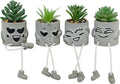4 Pack Artificial potted Succulent Plants with Hanging Legs, Fake Mini Succulents in Pots, Faux Small Plants for Office Desk, Kitchen, Bathroom, Home Shelf Decor, Funny Office & Home Decor Accents