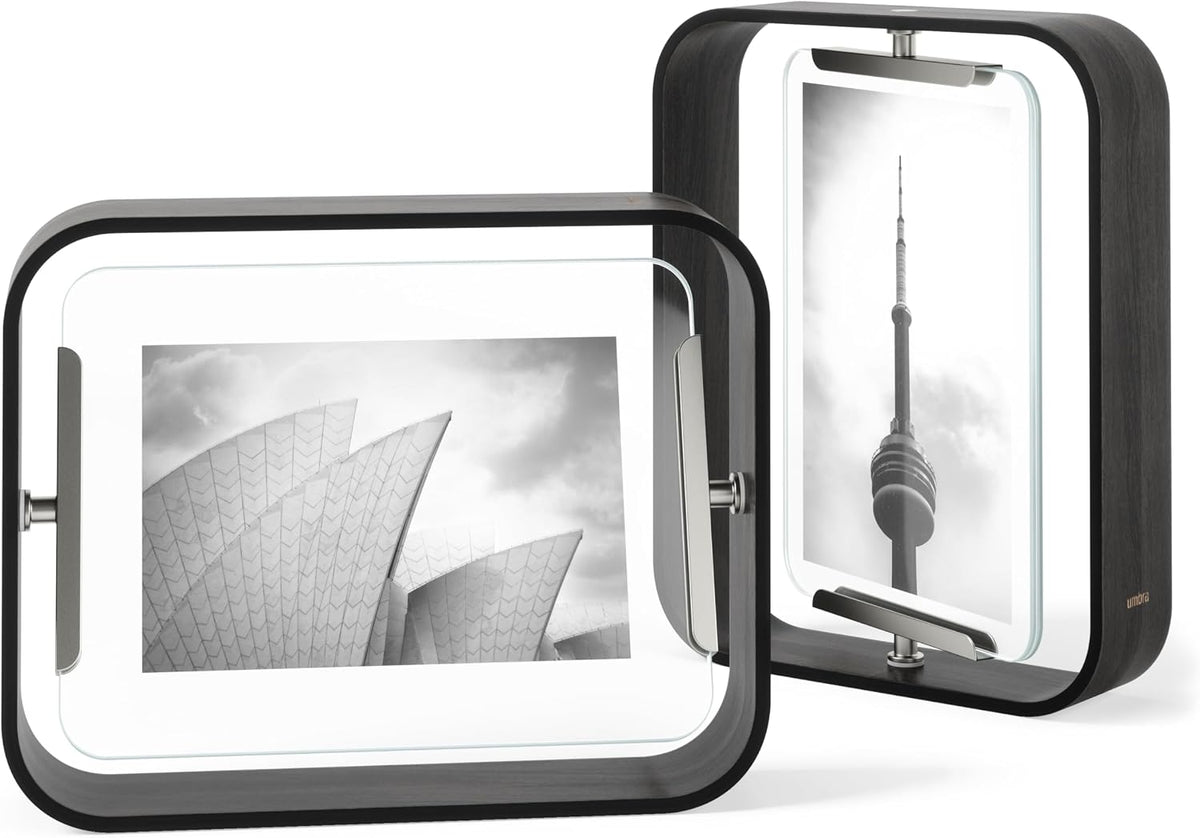 Umbra Bellwood Desk Picture Frame, Rotating Double Sided, 5x7, Black