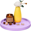 NiHome Silicone Bathroom Vanity Tray Round Perfume Organizer 8.35in Purple