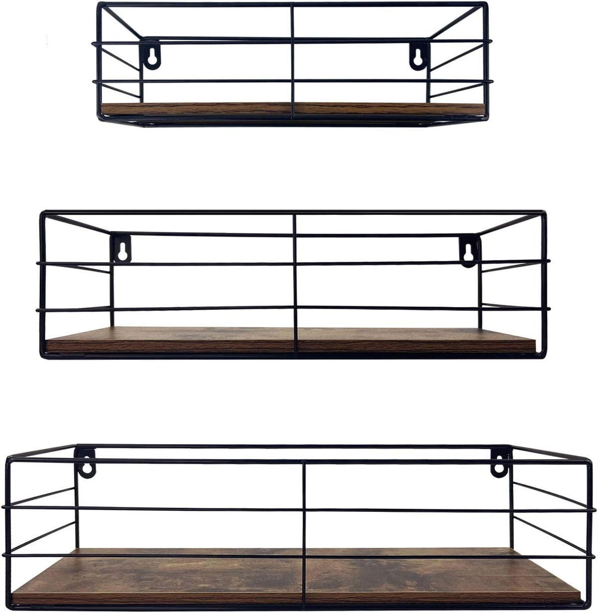 CRUGLA Floating Shelves Wall Mounted Set of 3, Hanging Storage Wall Shelf for Bathroom, Living Room, Bedroom, Kitchen Home