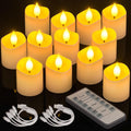PChero Rechargeable Flameless Candles with Remote Timer, 12 Pack