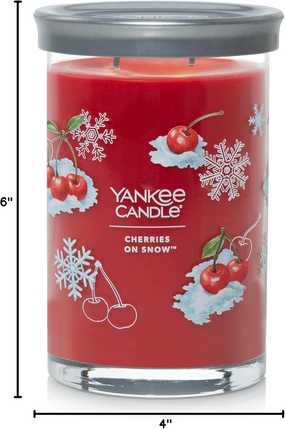 Yankee Candle Cherries On Snow Scented Candle, 20oz Large Tumbler