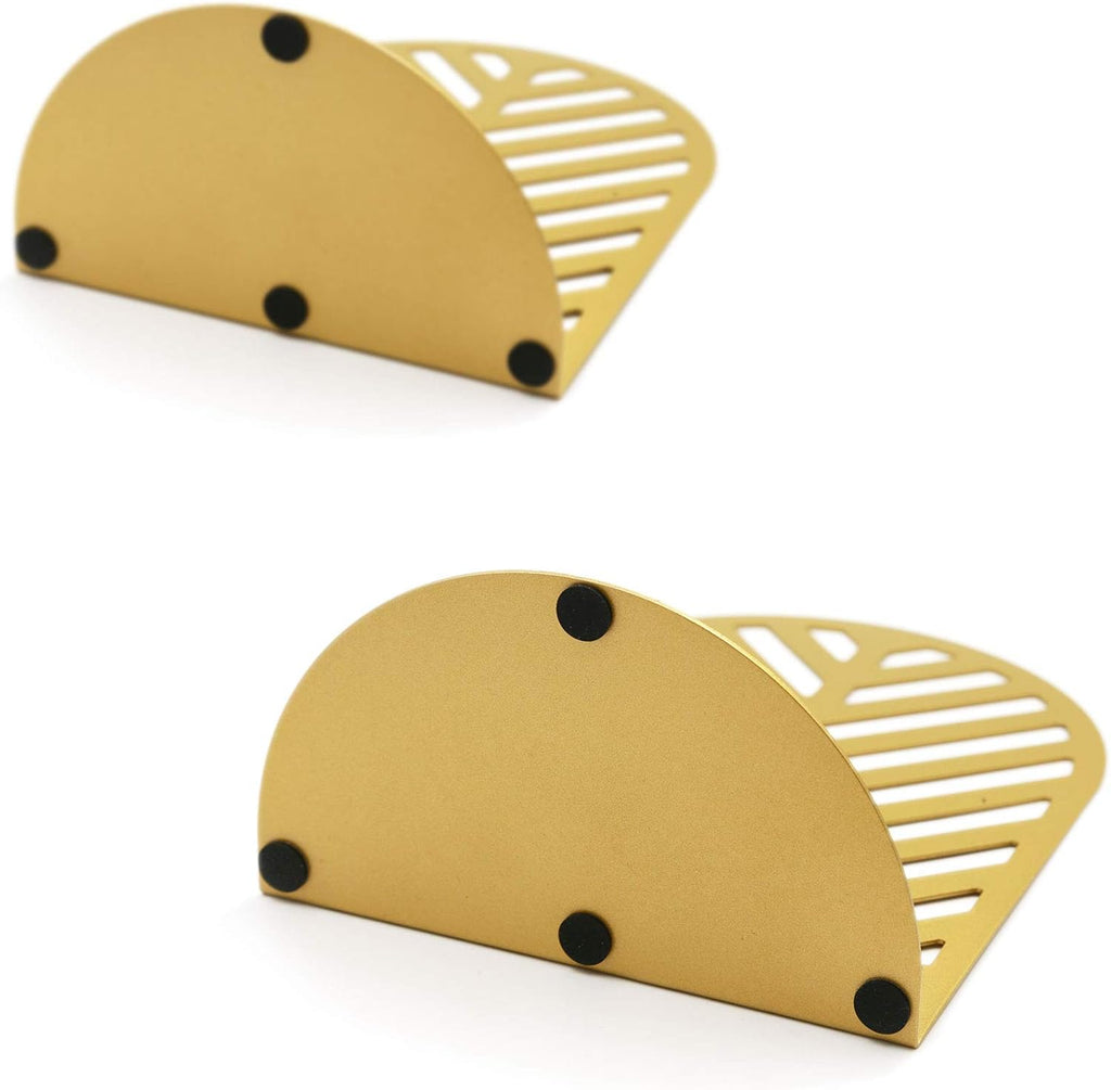 QiMing Leaf Gold Bookends for Books,1 Pair Metal Book Holders for Office Shelves Adults Gift(Gold)