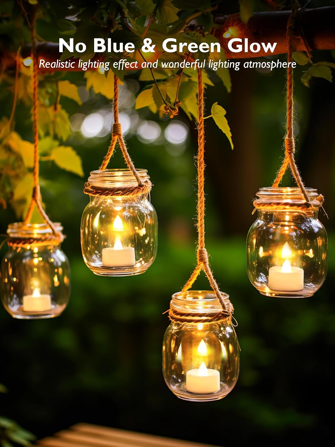 BEICHI 24Pack Battery Operated Tea Lights with Timer, 6H Timer Built-in