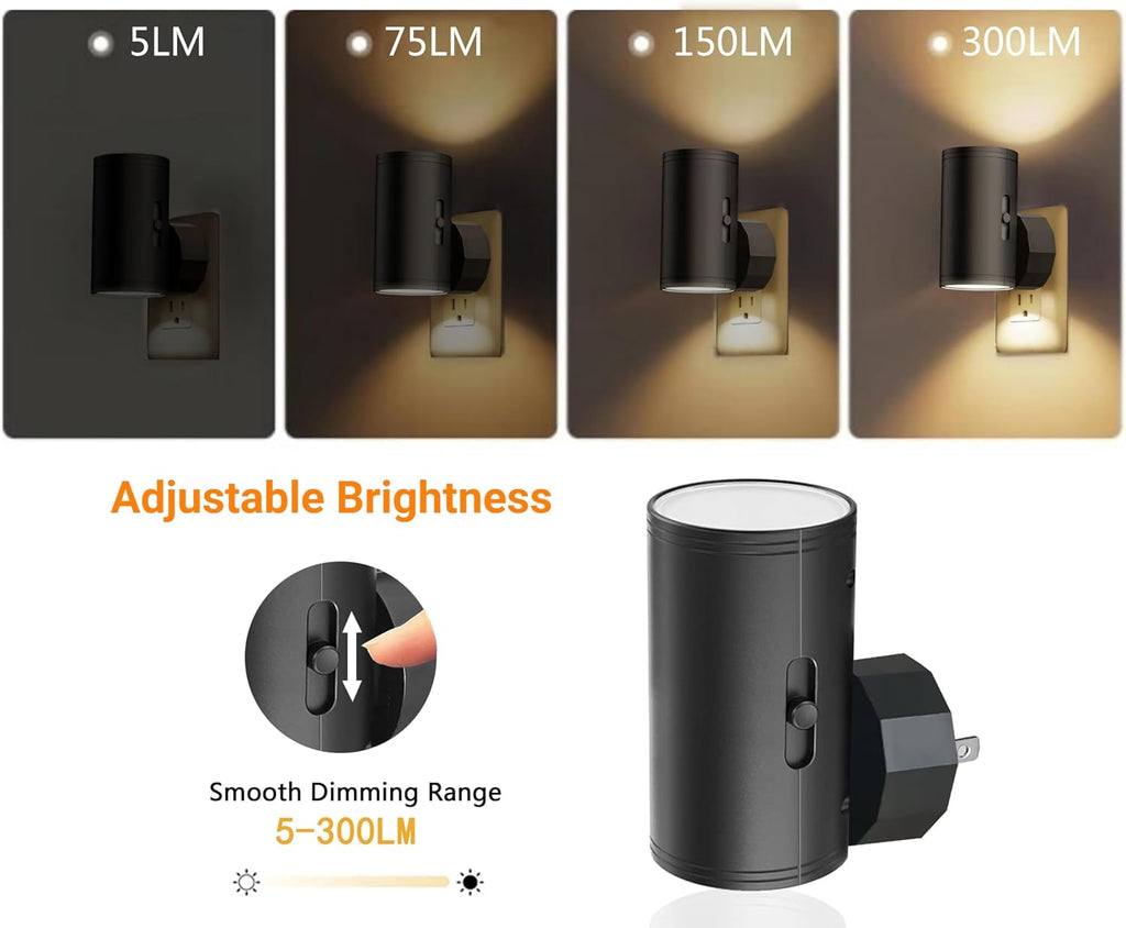 TSEXES Night Lights Plug into Wall,5000K,Dusk to Dawn Sensor,2 Pack