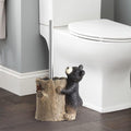 Bear Toilet Brush Holder Set, Black Bear Toilet Bowl Brush Cleaner Bathroom