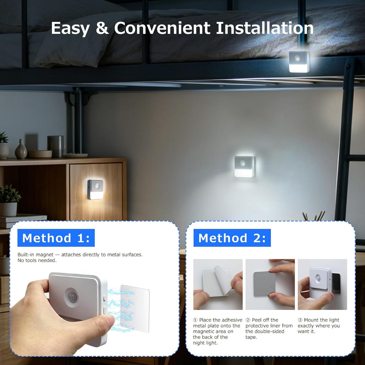 Backlit Cool White Rechargeable Motion Sensor LED Foot Light Auto On/Off