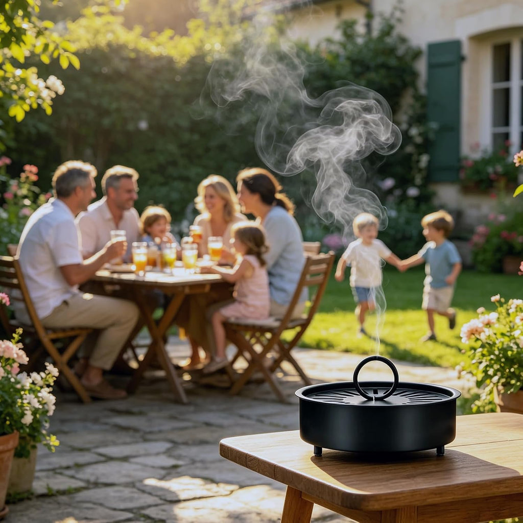 Mosquito Coil Holder Indoor Outdoor Incense Coil Holder Palo Santo Holder Burner Fire-Safety Citronella Incense Coil Holder for Home Patio Camping (Black)