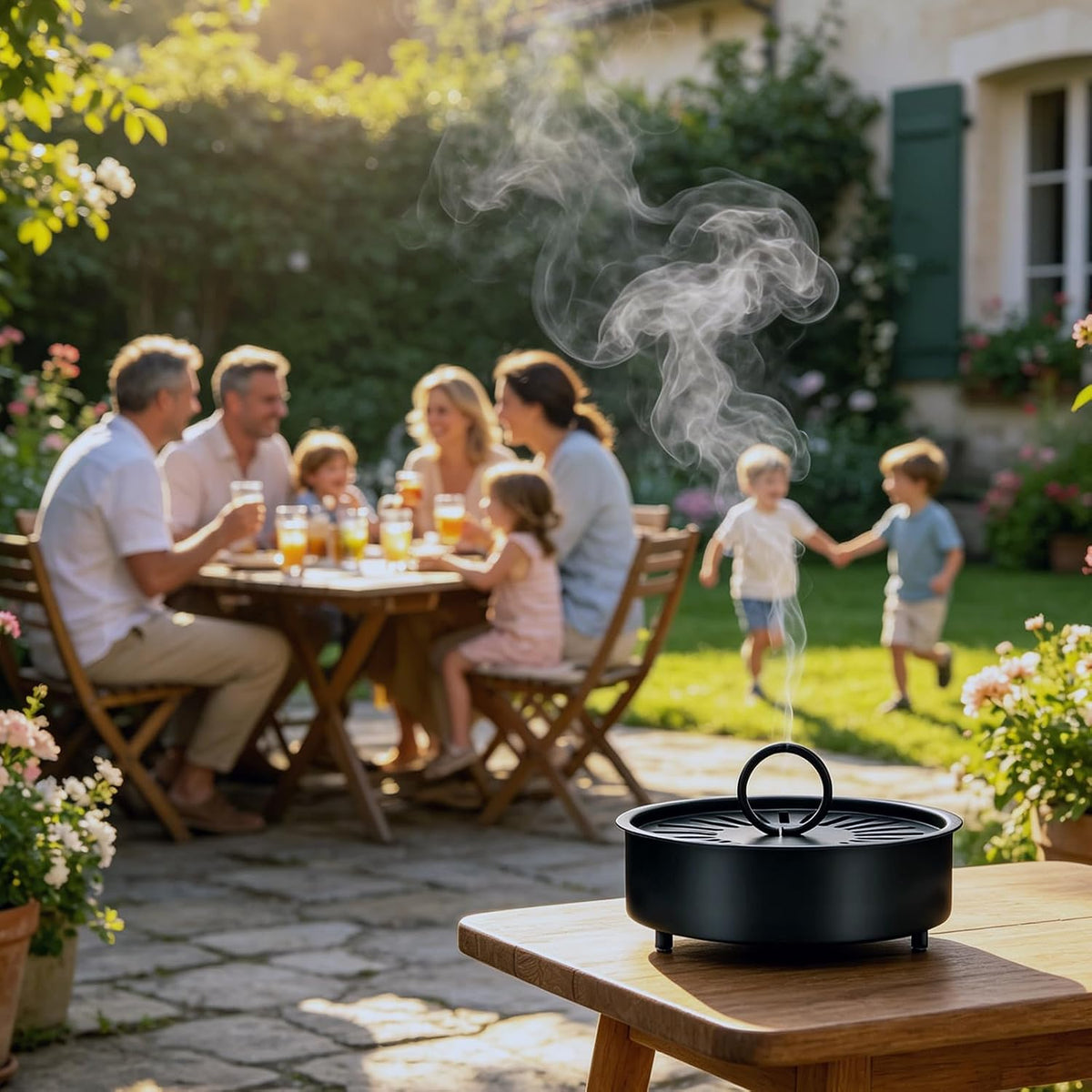 Mosquito Coil Holder Indoor Outdoor Incense Coil Holder Palo Santo Holder Burner Fire-Safety Citronella Incense Coil Holder for Home Patio Camping (Black)