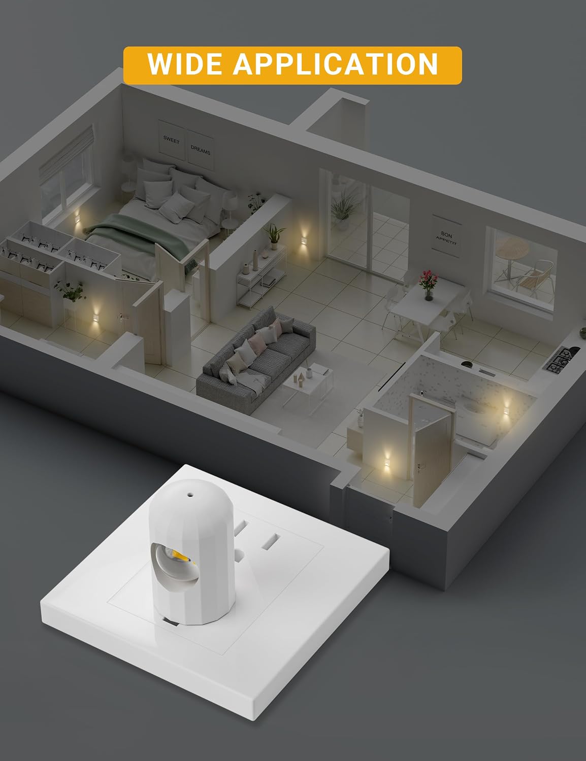 GEPLAD 6-Pack LED Night Light Plug-in Wall,Dusk-to-Dawn Sensor Auto On/Off