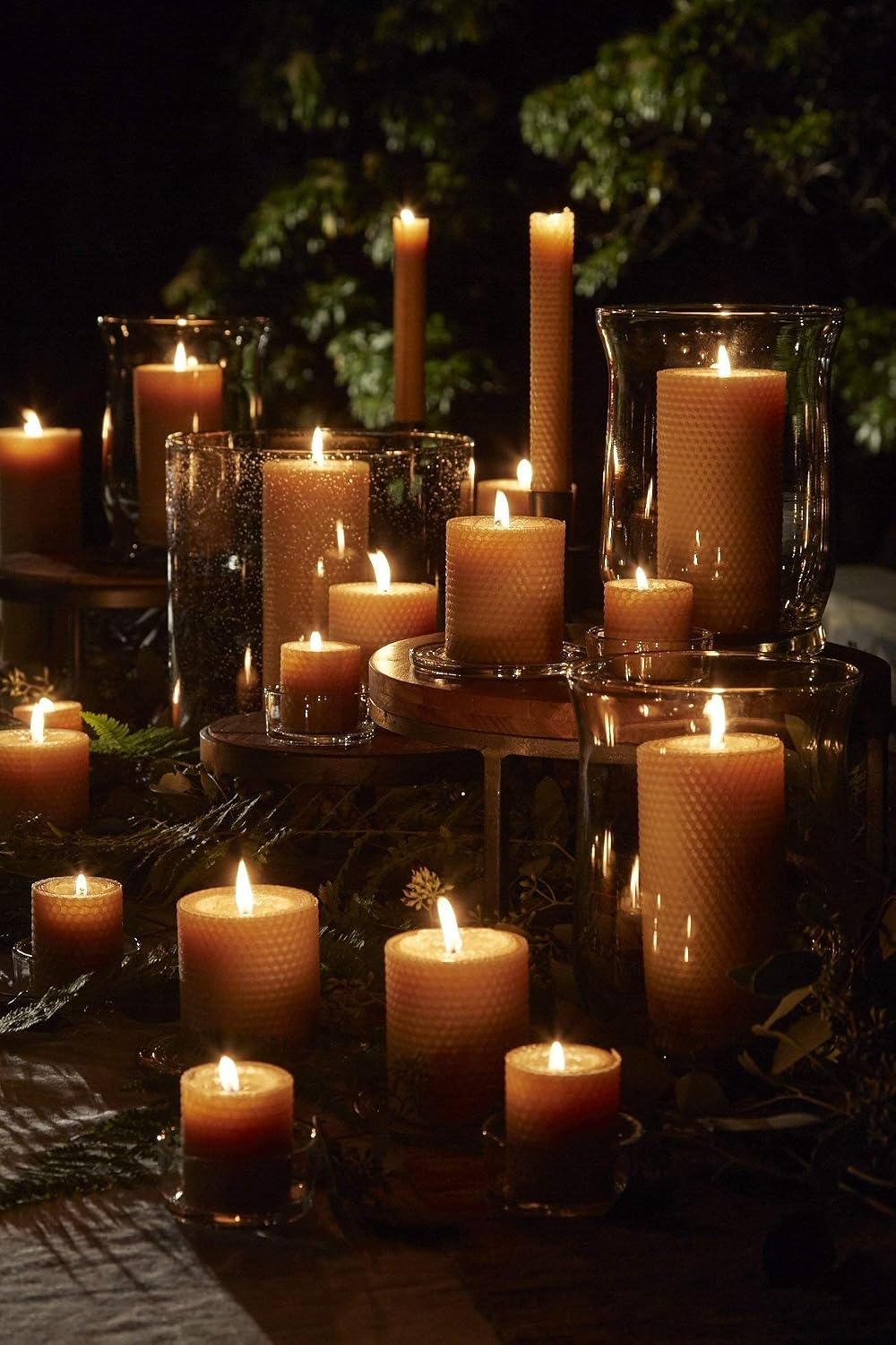 8 Inch Hand-Rolled Beeswax Taper Candles - Little Bee of CT (Three Pairs)