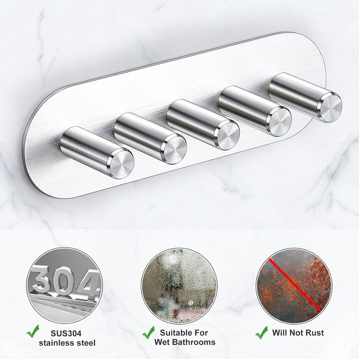 Electric Toothbrush Head Holder, Toothbrush Holders Wall Mounted, Adhesive Tooth Brush Head Holder Organiser, Electric Toothbrushs Holder, Shower Tooth Brushing Holder (Silver, Large)