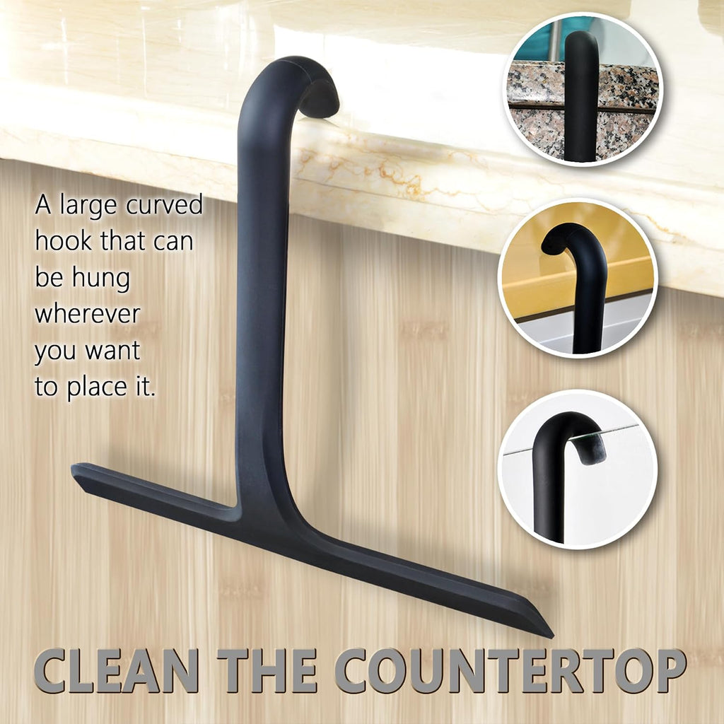 Squeegee Shower with Hook, 11 Inch Silicone Glass Cleaner