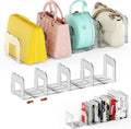 Clear Purse Organizer for Closet, Adjustable Purse Storage Handbag Storage Shelf Dividers, 1 Set Plastic Clutch Dividers for Closet Organizers Perfect for Purse Handbag Books