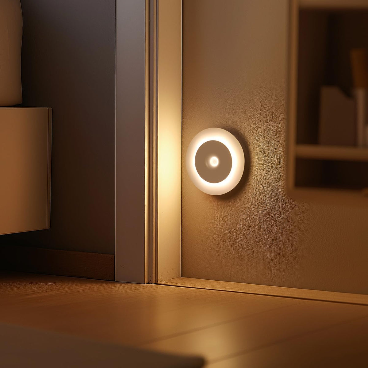 DAMI Rechargeable Motion Sensor Night Light Indoor, 1200mAh LED Closet Light with 3 CCT (3000K/4500K/6500K), Dimmable, Magnetic Stick-On Stair Lights for Hallway, Bedroom(2 Pack)
