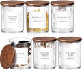 Yaomiao 6 Pack Bathroom Organizers, 10 oz Clear Jars with Lids, Dark Brown