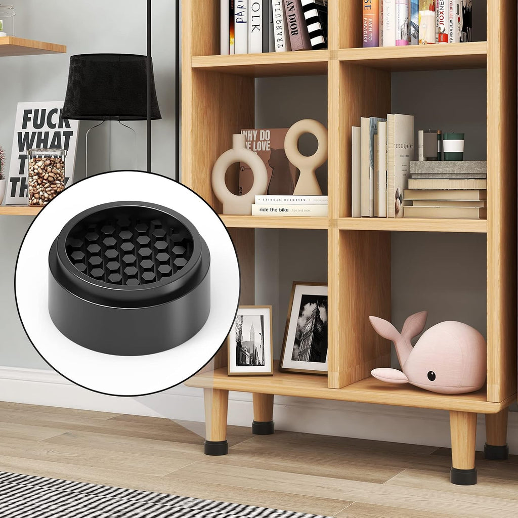 Ezprotekt 1 Inch Adjustable Round Bed Furniture Risers, Stackable Furniture Lifts Risers Creates an Additional 1", 2", or 3" of Height for Sofa, Bed, Table, Chair, Heavy Anti Slip Rubber (16 Pack)