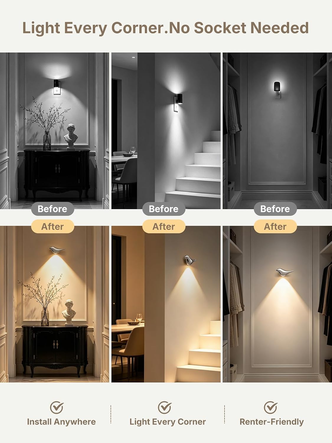 Bird Motion Sensor Light Indoor: Easy Use for Bathroom