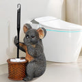 Whimsical Koala Toilet Brush Holder Set - Unique Cub Shape Decorative Bathroom Cleaning Kit for Cabin Owners, Koala-Themed Home Decor, Cozy Cabin Gifts